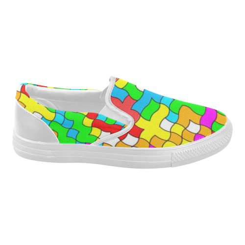 school party colorful Women's Slip-on Canvas Shoes (Model 019)