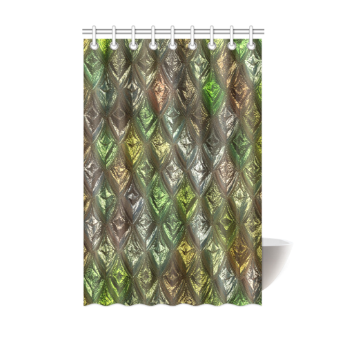 rhombus, diamond patterned green Shower Curtain 48"x72"