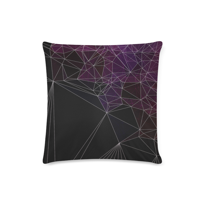 Polygons purple and black Custom Zippered Pillow Case 16"x16"(Twin Sides)