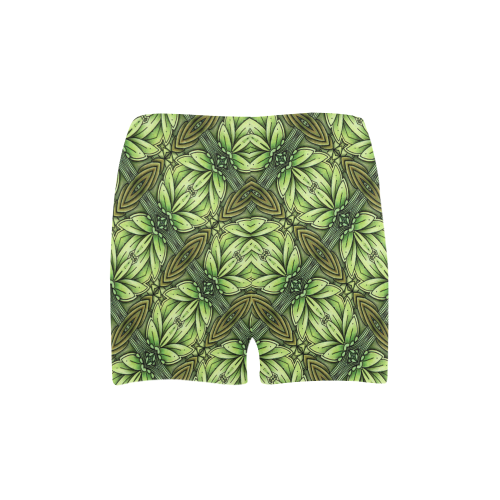 Mandy Green - Leaf Weave small foliage Briseis Skinny Shorts (Model L04)