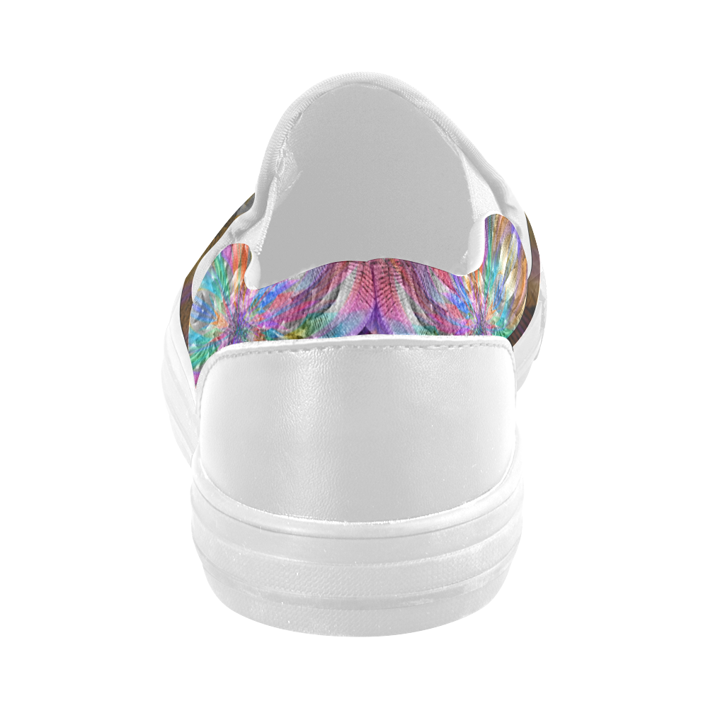 Rainbow Escher Flux Women's Slip-on Canvas Shoes (Model 019)