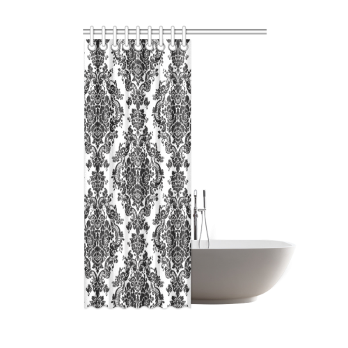 Black and White Damask Shower Curtain 48"x72"