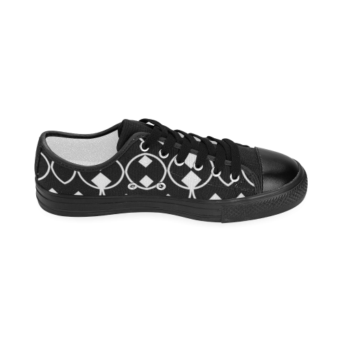 black and white Pattern 4416 Women's Classic Canvas Shoes (Model 018)