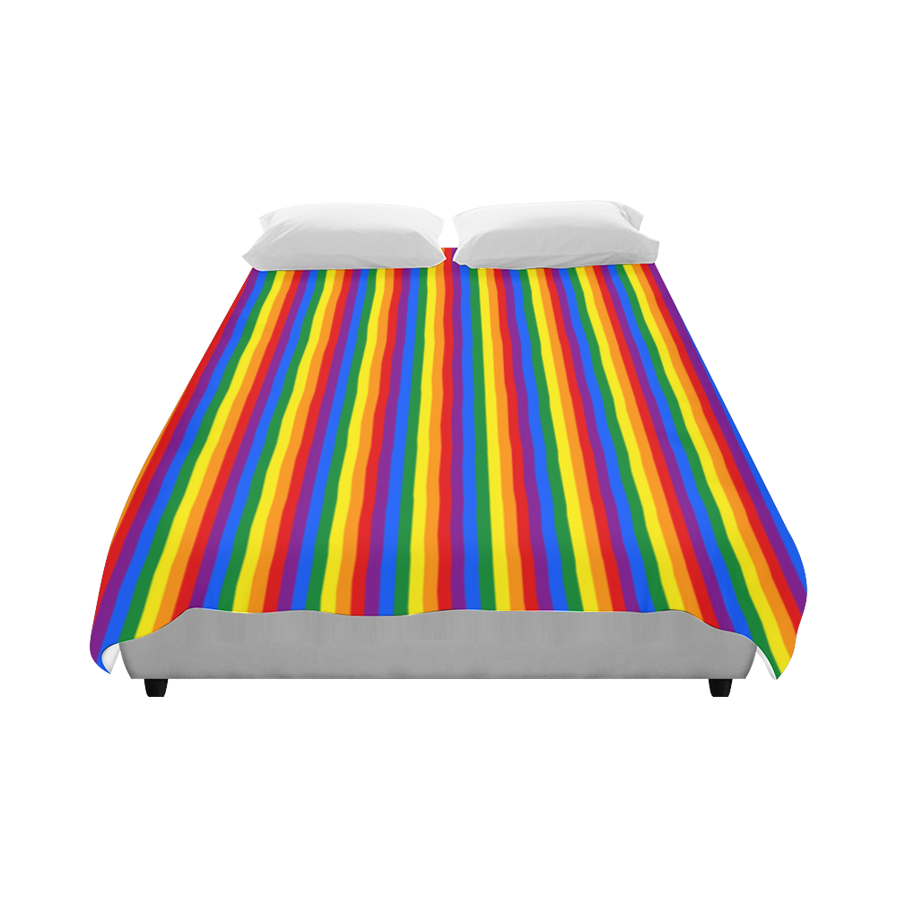 Gay Pride Rainbow Stripes Duvet Cover 86"x70" ( All-over-print)