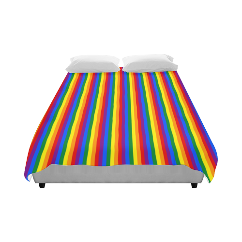 Gay Pride Rainbow Stripes Duvet Cover 86"x70" ( All-over-print)