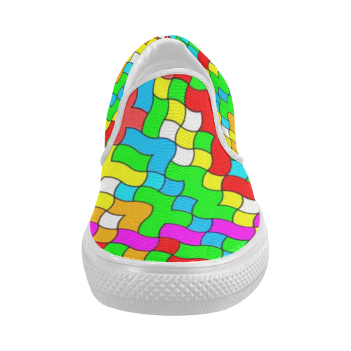 school party colorful Women's Slip-on Canvas Shoes (Model 019)