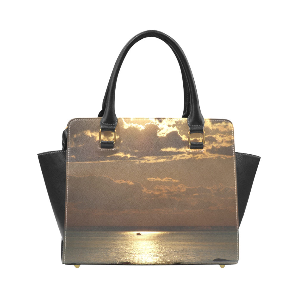 Awesome Sea Scene Rivet Shoulder Handbag (Model 1645)