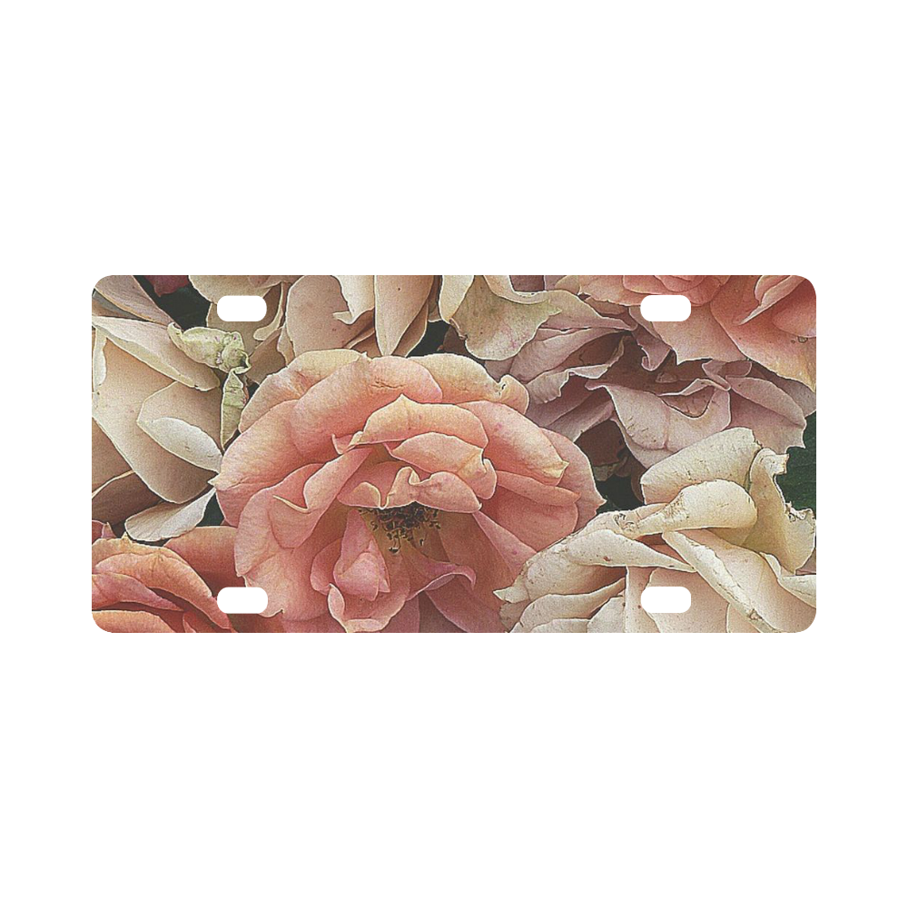 great garden roses, vintage look Classic License Plate