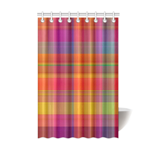 modern plaid, hot colors Shower Curtain 48"x72"
