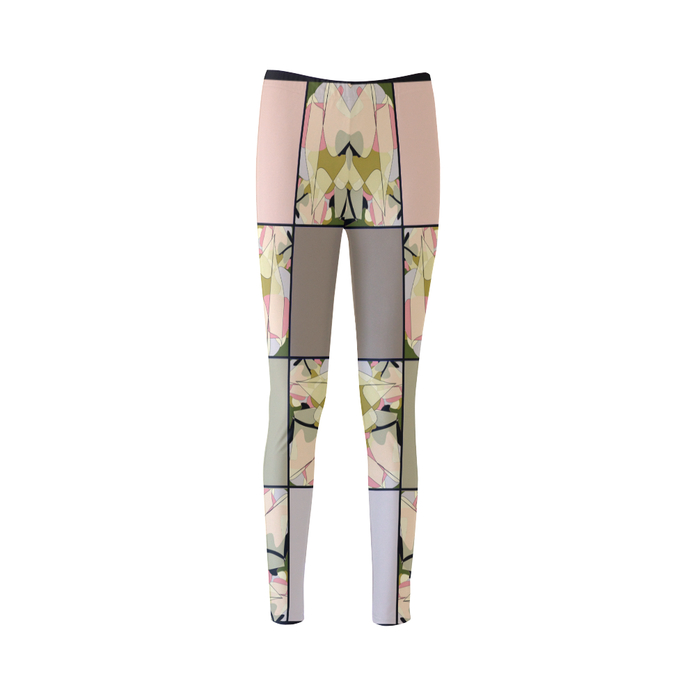 Faux Layers in Boxes Cassandra Women's Leggings (Model L01)
