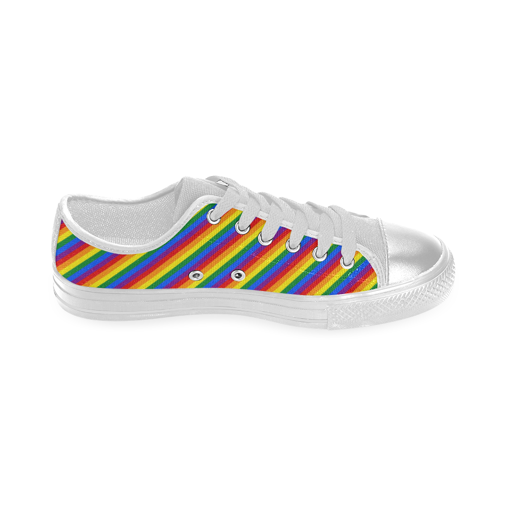 Gay Pride Rainbow Stripes Women's Classic Canvas Shoes (Model 018)