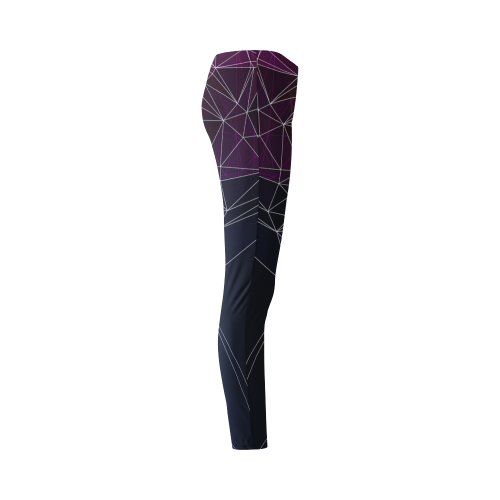 Polygons purple and black Cassandra Women's Leggings (Model L01)