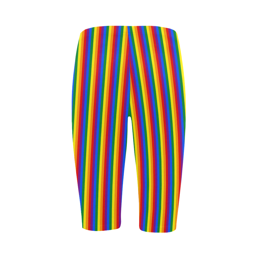 Gay Pride Rainbow Stripes Hestia Cropped Leggings (Model L03)