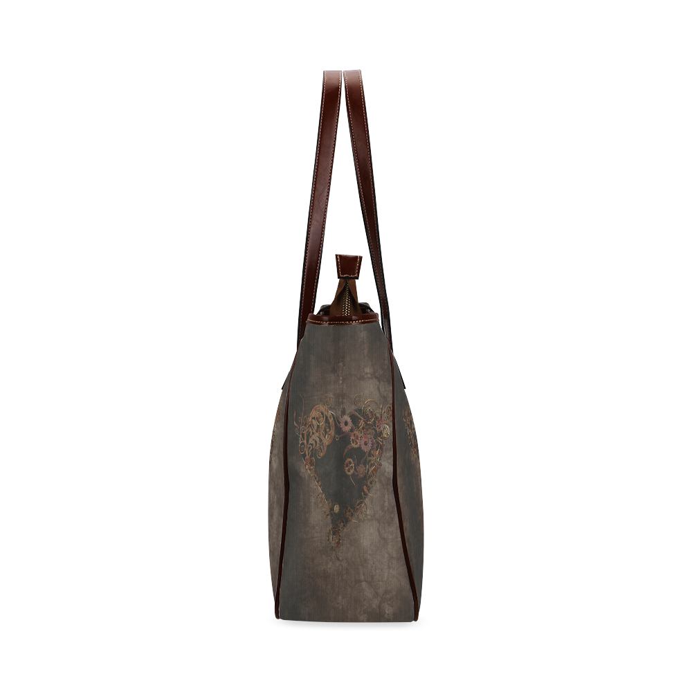 A decorated Steampunk Heart in brown Classic Tote Bag (Model 1644)