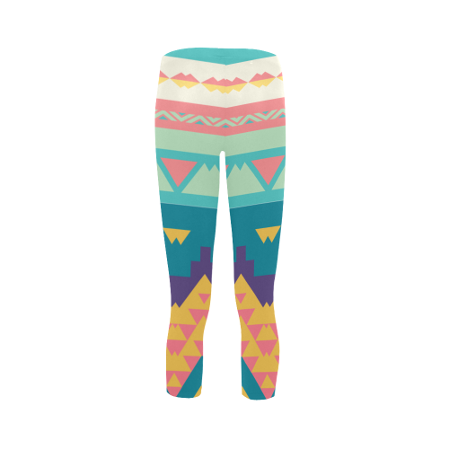 Pastel tribal design Capri Legging (Model L02)