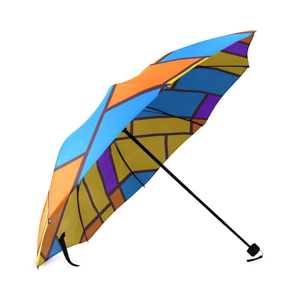Shapes in retro colors Foldable Umbrella (Model U01)