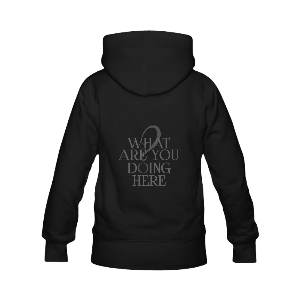 What are you doing here? Black | Men's Classic Hoodies (Model H10)