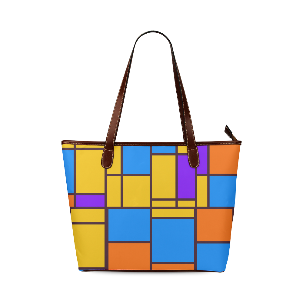 Shapes in retro colors Shoulder Tote Bag (Model 1646) | ID: D178383
