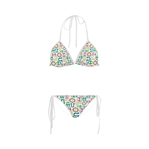 Funky Vowels Pattern Custom Bikini Swimsuit