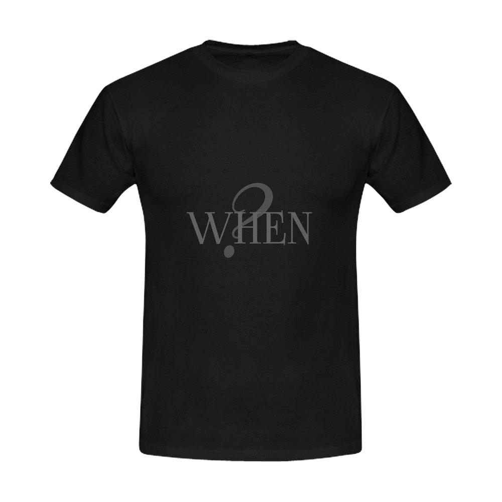 When? Black | Men's Slim Fit T-shirt (Model T13)