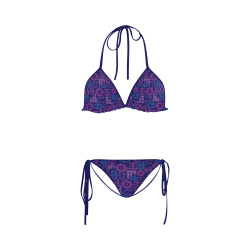 Funky Vowels Pattern Custom Bikini Swimsuit