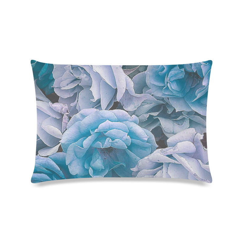 great garden roses blue Custom Zippered Pillow Case 16"x24"(Twin Sides)