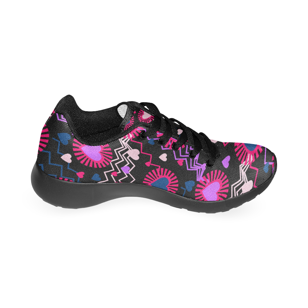 Punk Rock Hearts Women’s Running Shoes (Model 020)