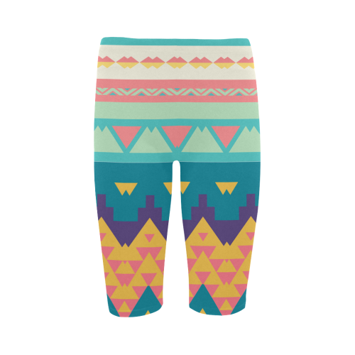 Pastel tribal design Hestia Cropped Leggings (Model L03)