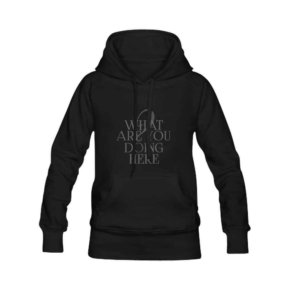 What are you doing here? Black | Men's Classic Hoodies (Model H10)