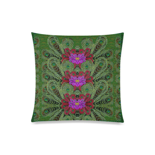 Metal Peacock In paradise Land Custom Zippered Pillow Case 20"x20"(Twin Sides)