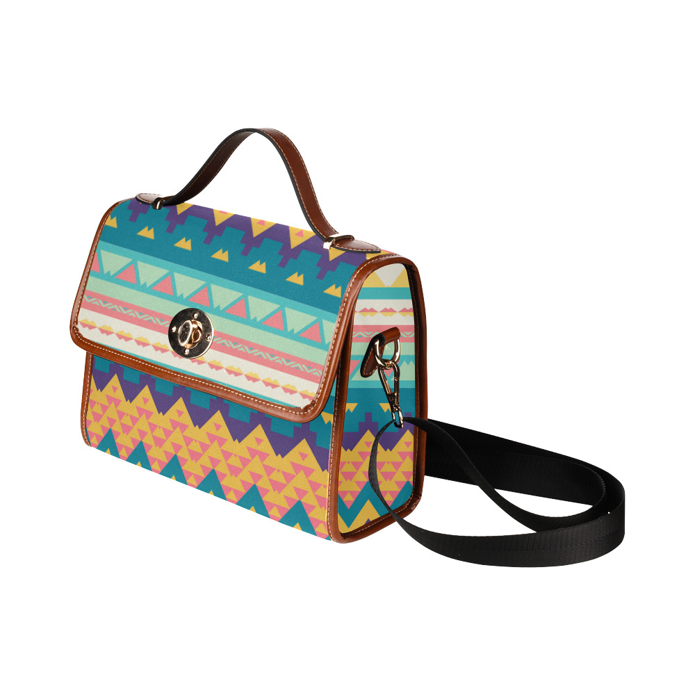 Pastel tribal design Waterproof Canvas Bag/All Over Print (Model 1641)
