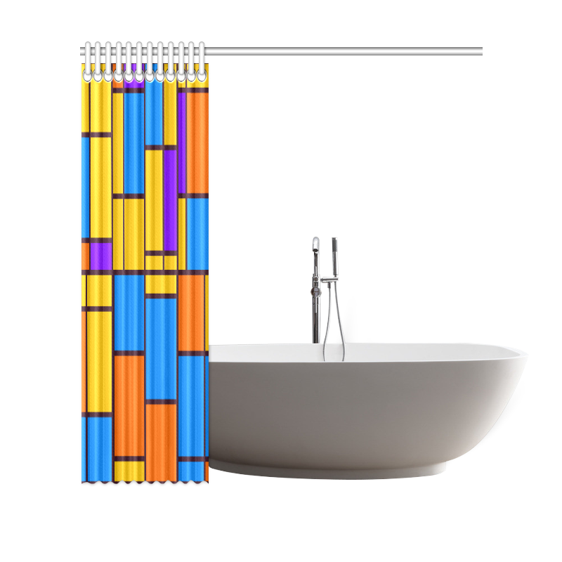 Shapes in retro colors Shower Curtain 69"x70"
