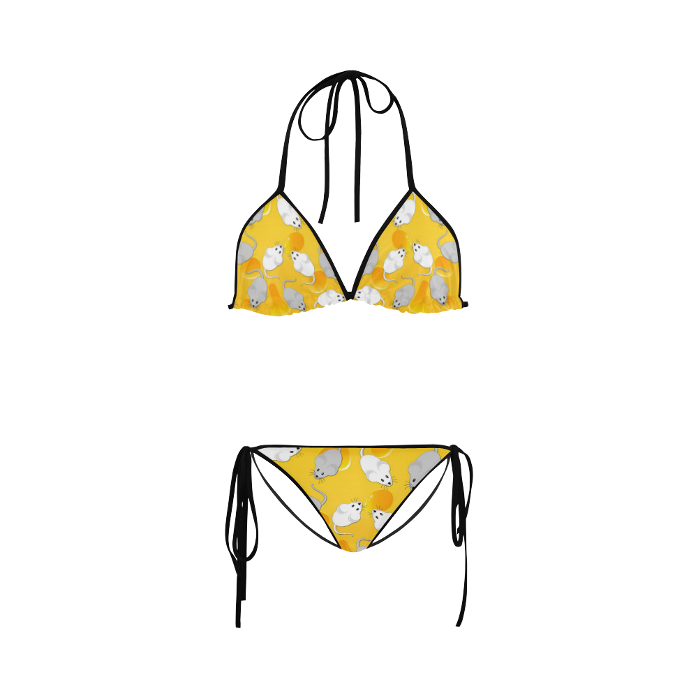 mice on cheese Custom Bikini Swimsuit