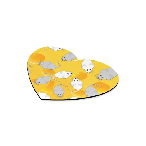 mice on cheese Heart-shaped Mousepad