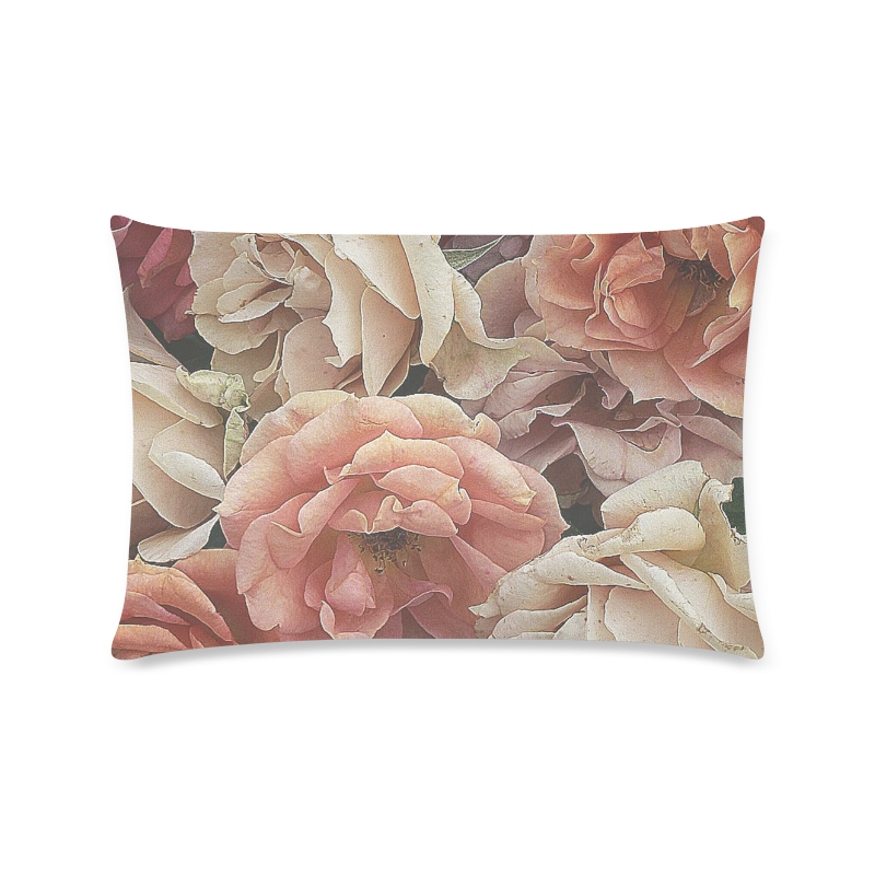 great garden roses, vintage look Custom Zippered Pillow Case 16"x24"(Twin Sides)