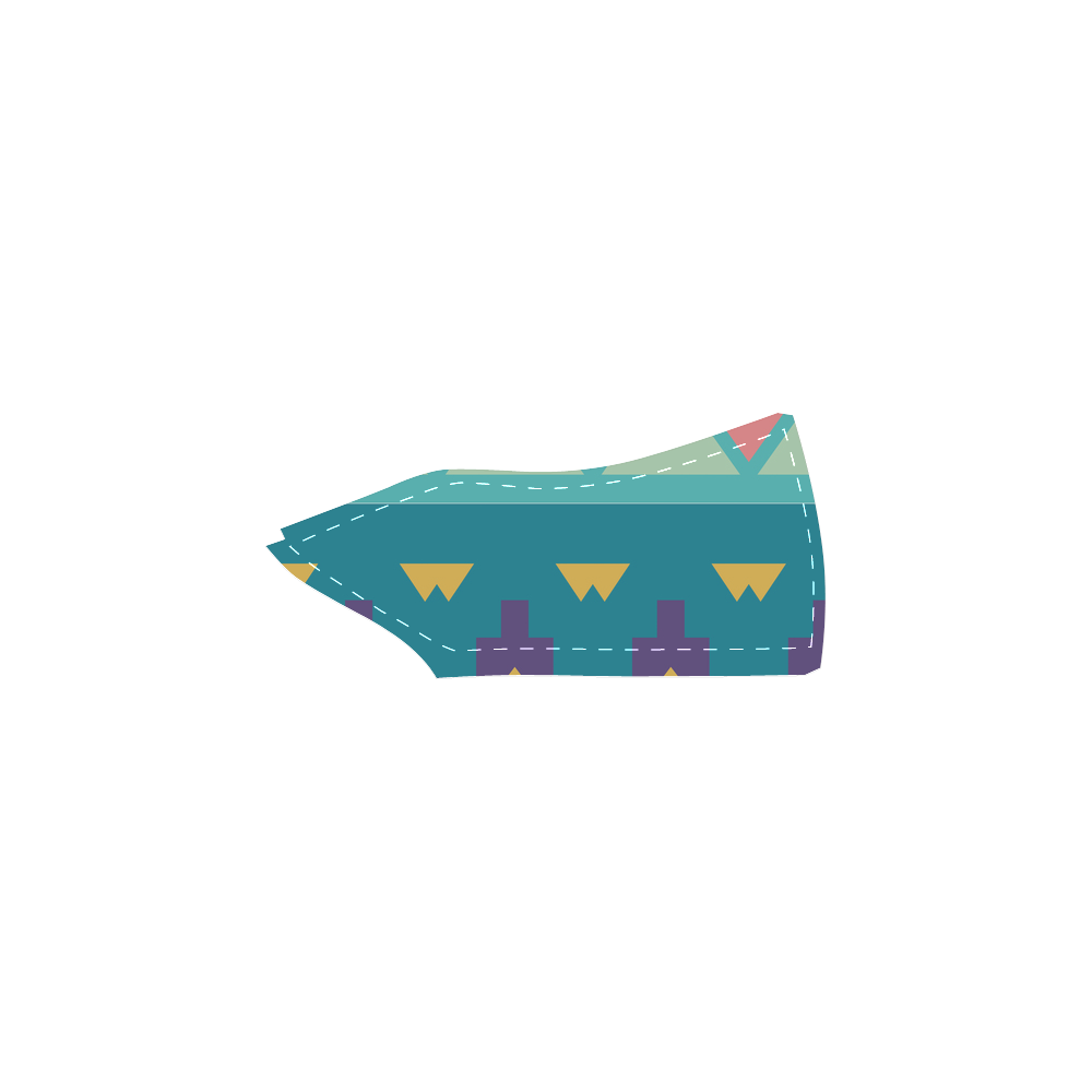 Pastel tribal design Women's Slip-on Canvas Shoes (Model 019)