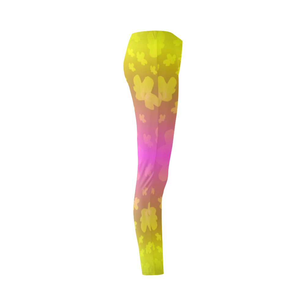 Pretty flowers in neon Cassandra Women's Leggings (Model L01)