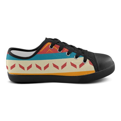 Tribal shapes Canvas Kid's Shoes (Model 016)