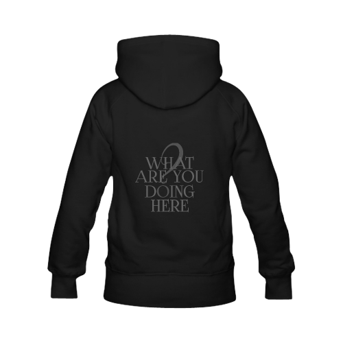 What are you doing here? Black | Women's Classic Hoodies (Model H07)