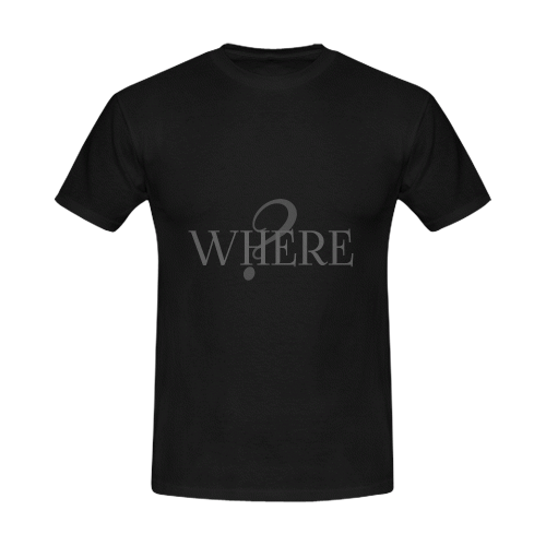 Where? Black | Men's Slim Fit T-shirt (Model T13)