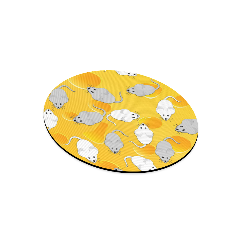 mice on cheese Round Mousepad
