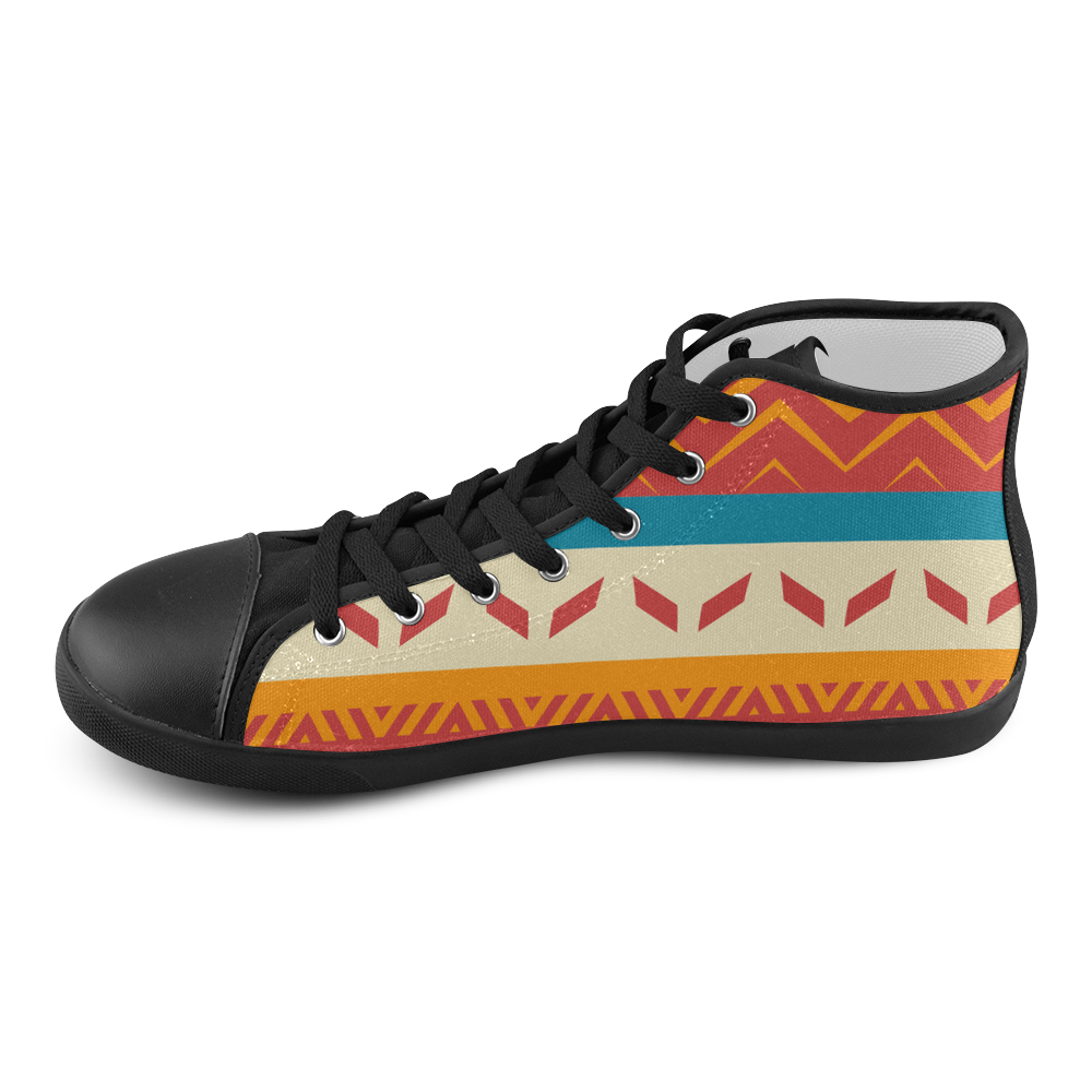 Tribal shapes High Top Canvas Kid's Shoes (Model 002)