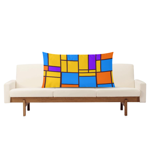 Shapes in retro colors Rectangle Pillow Case 20"x36"(Twin Sides)