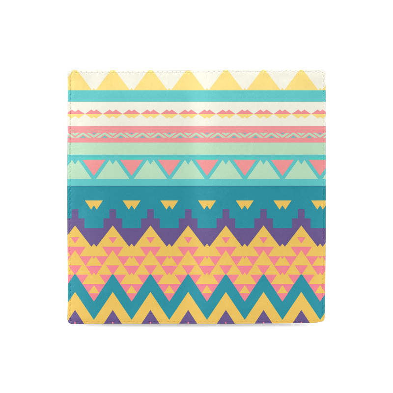 Pastel tribal design Women's Leather Wallet (Model 1611)