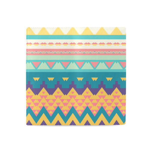 Pastel tribal design Women's Leather Wallet (Model 1611)