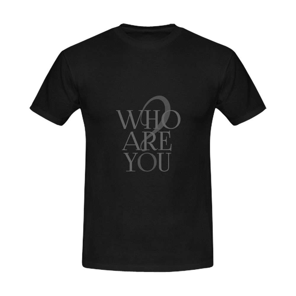 Who are you? Black | Men's Slim Fit T-shirt (Model T13)