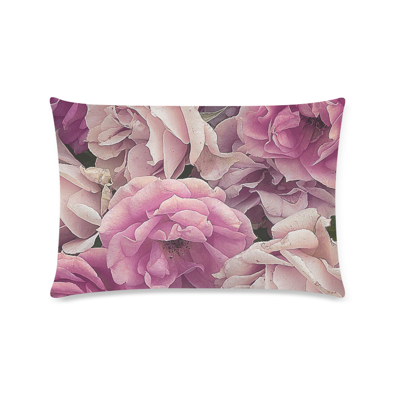 great garden roses pink Custom Zippered Pillow Case 16"x24"(Twin Sides)