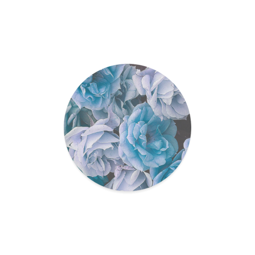 great garden roses blue Round Coaster