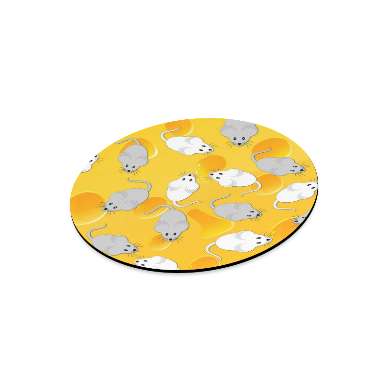 mice on cheese Round Mousepad