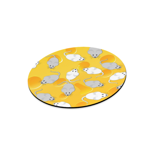 mice on cheese Round Mousepad